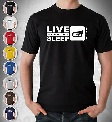 Buy Baritone Horn Music T Shirt Mens Live Breathe Sleep Gift • 16£