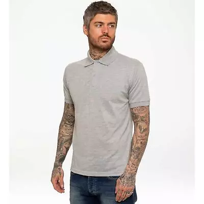 Buy Mens Polo Shirt Pique T Shirts Tee New Golf Work Casual Plain Short Sleeve Top • 6.49£