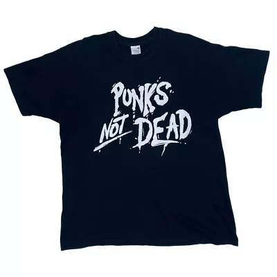 Buy Screen Stars PUNKS NOT DEAD Anarchy Symbol Music Novelty Graphic T-Shirt Large • 16£