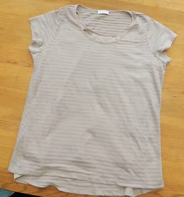 Buy The White Company Mink/Taupe Striped Double Layer T-Shirt Size Large • 3.50£