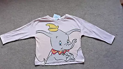 Buy BNWT Girl Disney Dumbo Top T-shirt Lightweight Long Sleeves 5 6 Years Pink • 5£