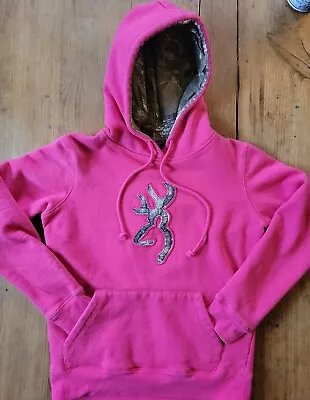 Buy Browning Pink Camo For Her Size Small Hunting Pullover Hoodie Buckmark RealTree • 13.95£