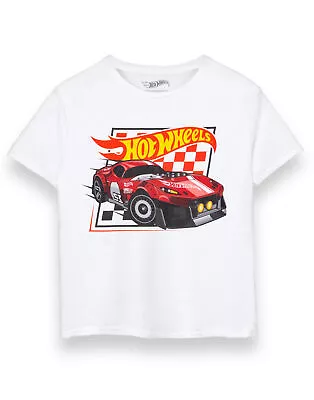 Buy Hot Wheels White Short Sleeved T-Shirt (Boys) • 10.99£