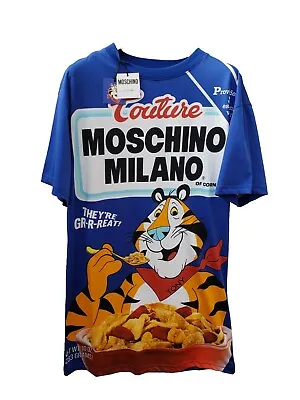 Buy MOSCHINO COUTURE Kellogg's Tony The Tiger Logo Oversized Tshirt Dress Size 36 • 98£