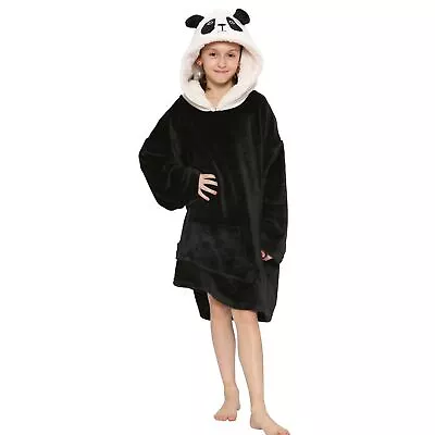 Buy Kids Girls Boys Oversized Hoodie Panda Super Soft Snuggle Warm Fleece Blanket  • 9.99£