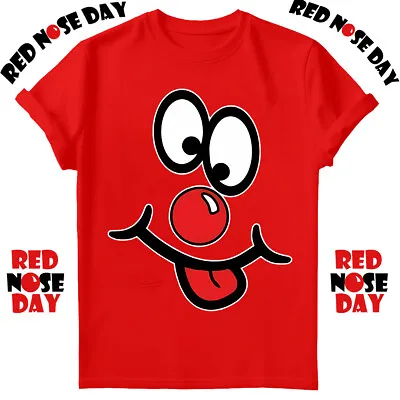 Buy Kids Boys Girls Adults Comic Smile Red Nose Day 2024 T-Shirt Cartoon Top #V#RND • 14.99£