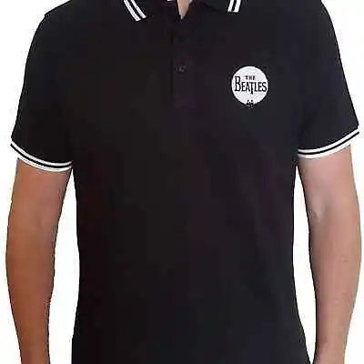 Buy The Beatles Official Merch Drum Logo Polo Shirt Black & White Women’s Size L • 9.73£