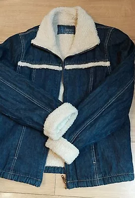 Buy Immaculate Womens Dorothy Perkins Dark Blue  Denim Fleece Lined Jacket • 11.50£