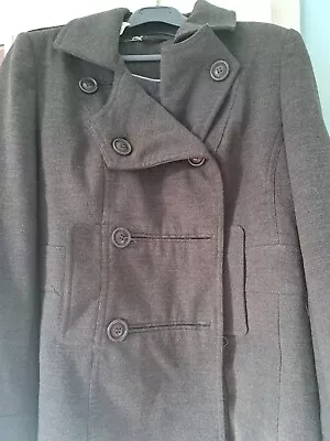 Buy F&F Women Grey Double Breasted Coat Size 14 Lined Long Sleeve Regular Jacket • 2£