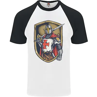 Buy Knights Templar England St Georges Day Mens S/S Baseball T-Shirt • 9.99£