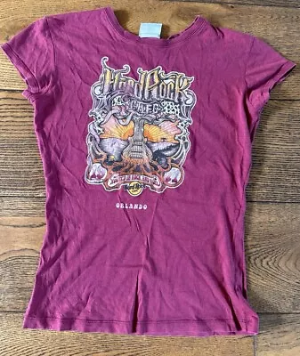 Buy Ladies Vintage Hard Rock T Shirt Orlando Size Medium (12) • 2.50£