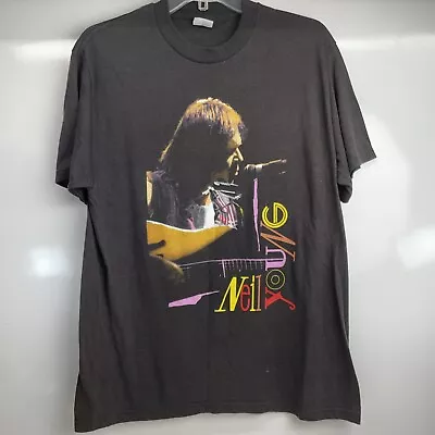 Buy Vintage ORIGINAL 1986 Neil Young Crazy Horse Garage Band Concert Tour T-Shirt LG • 94.71£