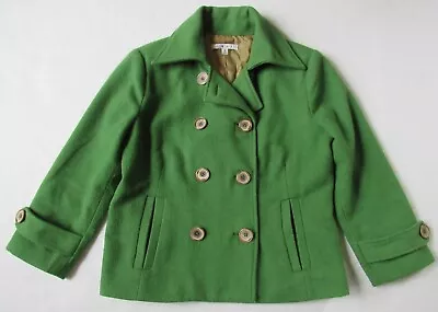 Buy Cabi #659 Green Double Breasted Wool Blend Pea Coat Jacket Women's 6 S Small • 18.94£