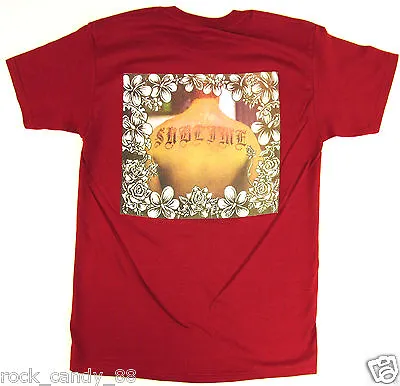 Buy SUBLIME BACK T-shirt LBC Ska Punk Long Beach Cali Tee Adult SMALL Burgundy New • 13.89£