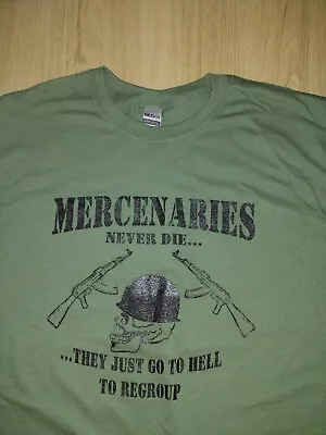 Buy * Mercenaries Never Die T-shirt Large Brand New Army Green • 9.99£