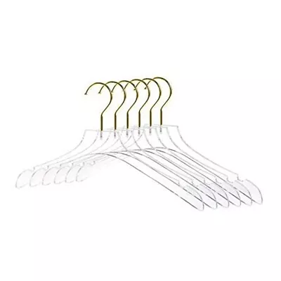 Buy 5 Pcs Clear Clothes Hangers With Gold Hook, Transparent Shirts Dress Coat Hanger • 16.79£