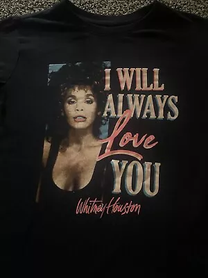 Buy Whitney Houston I Will Always Love You Black Shirt Women’s Size Medium L👀K • 9.64£