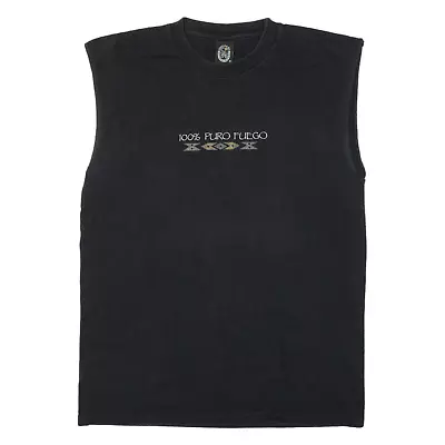 Buy Vintage SCORPION BAY 100%Puro Fuego Mens Vest Black Sleeveless 90s USA M • 9.99£