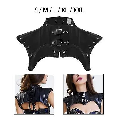 Buy Women's Steampunk Gothic PU Leather Costume Shoulder Jacket Shrug Armor 1PC • 15£