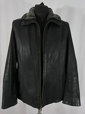 Buy Mens Lakeland Fine Leather Jacket Faux Fur Collar Black Medium 38-40 In Chest • 50£