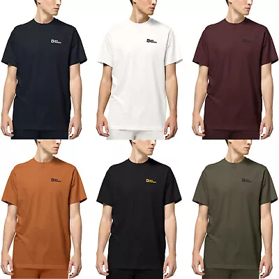 Buy Jack Wolfskin Mens Essential Short Sleeve Crew Neck Cotton T-Shirt Top Tee • 18£
