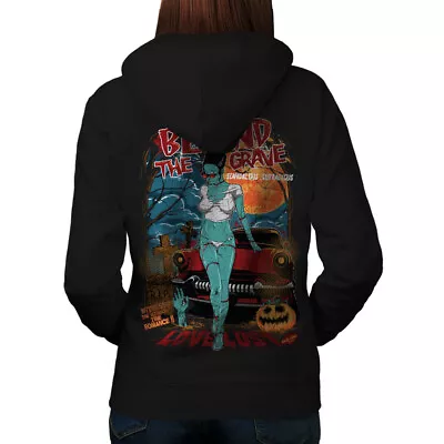 Buy Wellcoda Beyond The Grave Zombie Womens Hoodie, Love Design On The Jumpers Back • 28.99£