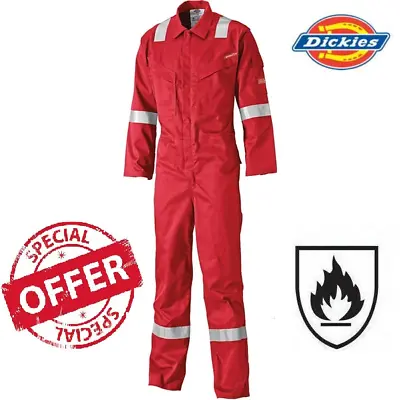 Buy Dickies Flame Retardant Boilersuit Pyrovatex Lightweight Coverall Red FR5401 • 39.95£