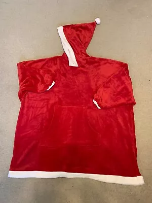 Buy Oversized Hoodie Blanket Fluffy Red With White Trim  • 12£