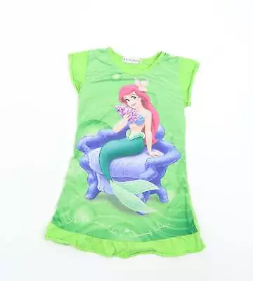 Buy Little Baby Girls Green Cotton Basic T-Shirt Size S Round Neck - Mermaid • 5.50£