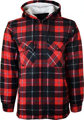 Buy Mens Padded Shirt Fur Lined Lumberjack Flannel Work Jacket Warm Thick Casual Top • 21.99£