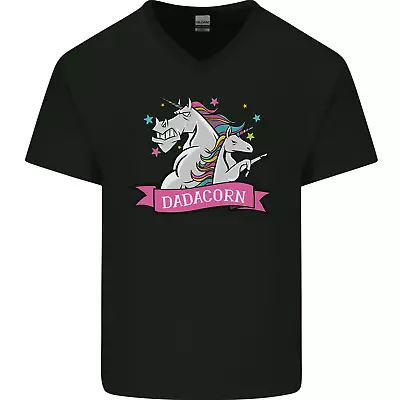 Buy Dadicorn Funny Fathers Day Unicorn Mens V-Neck Cotton T-Shirt • 9.99£