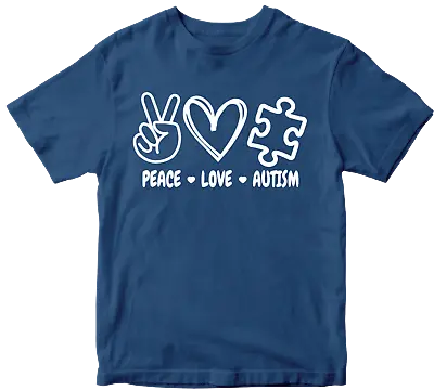 Buy Peace Love Autism T-shirt Awareness Autism Raise Together Kids Birthday Gifts • 8.99£