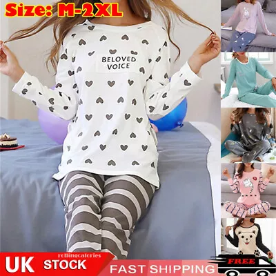 Buy UK Ladies Womens Pyjamas Pj Set Long Sleeve Tops Nightwear Lounge Wear Pyjama • 7.99£