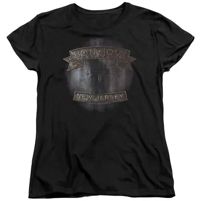 Buy Bon Jovi New Jersey Womens T Shirt Licensed Rock N Roll Band Music Merch Black • 25.79£