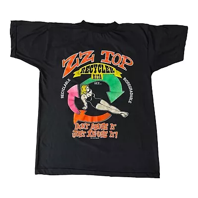 Buy Vintage ZZ Top 1991 Recycler Rita T-Shirt Single Stitch L Rare Just Reuse It • 99.99£