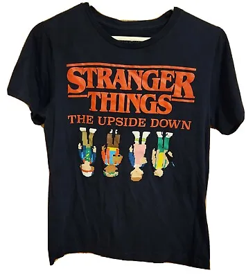 Buy Stranger Things The Upside Down 8 Bit Pixels Youth Kids T-Shirt Netflix Size XL • 19.30£