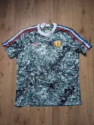 Buy Manchester United Adidas Originals Stone Roses Icon Top T-Shirt Size: XXL 🚚 • 89.99£