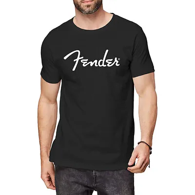 Buy Fender Logo Black Medium Unisex T-Shirt Official  NEW • 14.99£