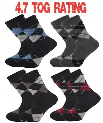 Buy Mens Thermal Socks 4.7 Tog Fleece Sherpa Lining Slipper Gripper Bed Socks • 6.85£