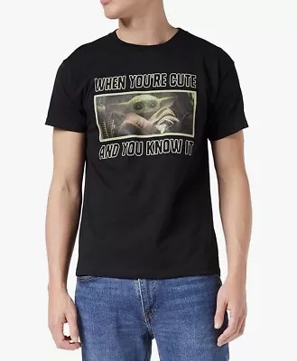 Buy Brand New & Tags Official Star Wars Yoda Black Tee T-shirt Size Medium Free Del • 12.99£