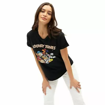 Buy Official Looney Tunes Ladies Gang Fashion T-Shirt Black S - XL • 13.99£