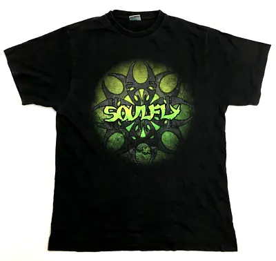Buy Vintage Soulfly Metal Band Graphic Print Retro Men's Unisex Black T-Shirt Medium • 24.95£