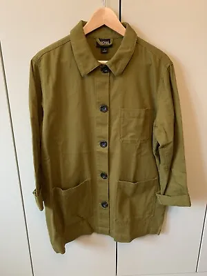 Buy Monki Chore Jacket Small Twill Olive Green • 18£