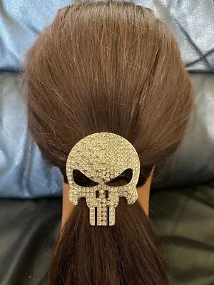 Buy New! Ornate 3 Inch Wide Silver Punisher Hair Tie! • 18.90£