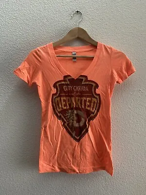Buy Cody Canada And The Departed CCR Orange Pink V-Neck T-Shirt Women's Small • 14.17£