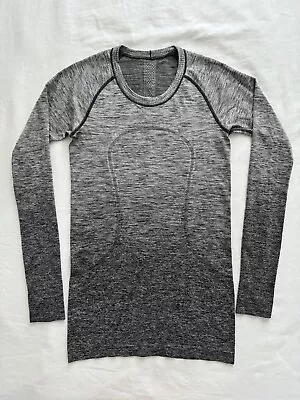 Buy Lululemon Swiftly Tech Long Sleeve Top Tee Shirt Size 6 Gray Ombre EUC • 33.75£