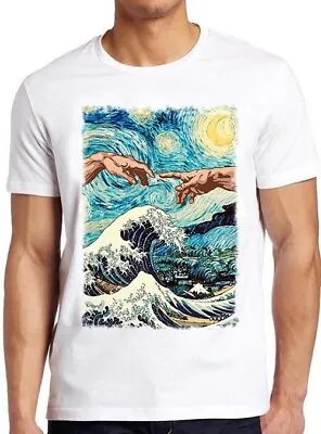 Buy Kanagawa Hands Of God Starry Nights Van Gogh Meme Funny Gift  Tee T Shirt M1028 • 6.35£