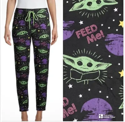 Buy Women’s L 12/14 Pajamas Pajama Bottoms Sleep Pants Star Wars Yoda Joggers Ladies • 6.71£