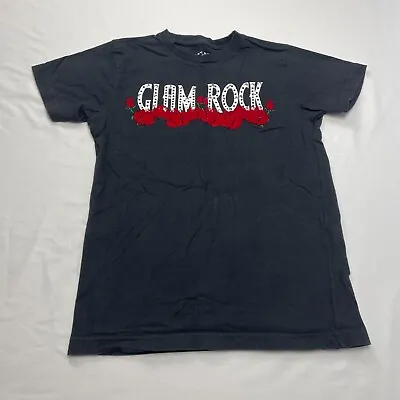 Buy Glam Rock Shirt Womens Small Black Casual Crew Short Sleeve Tee Ladies Roses • 3.39£