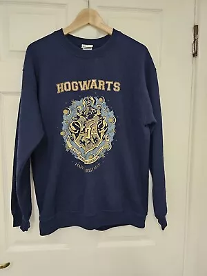 Buy Harry Potter Hoodie Sweatshirt Licensed Hogwarts Crest PullOver Size Medium Navy • 17.99£